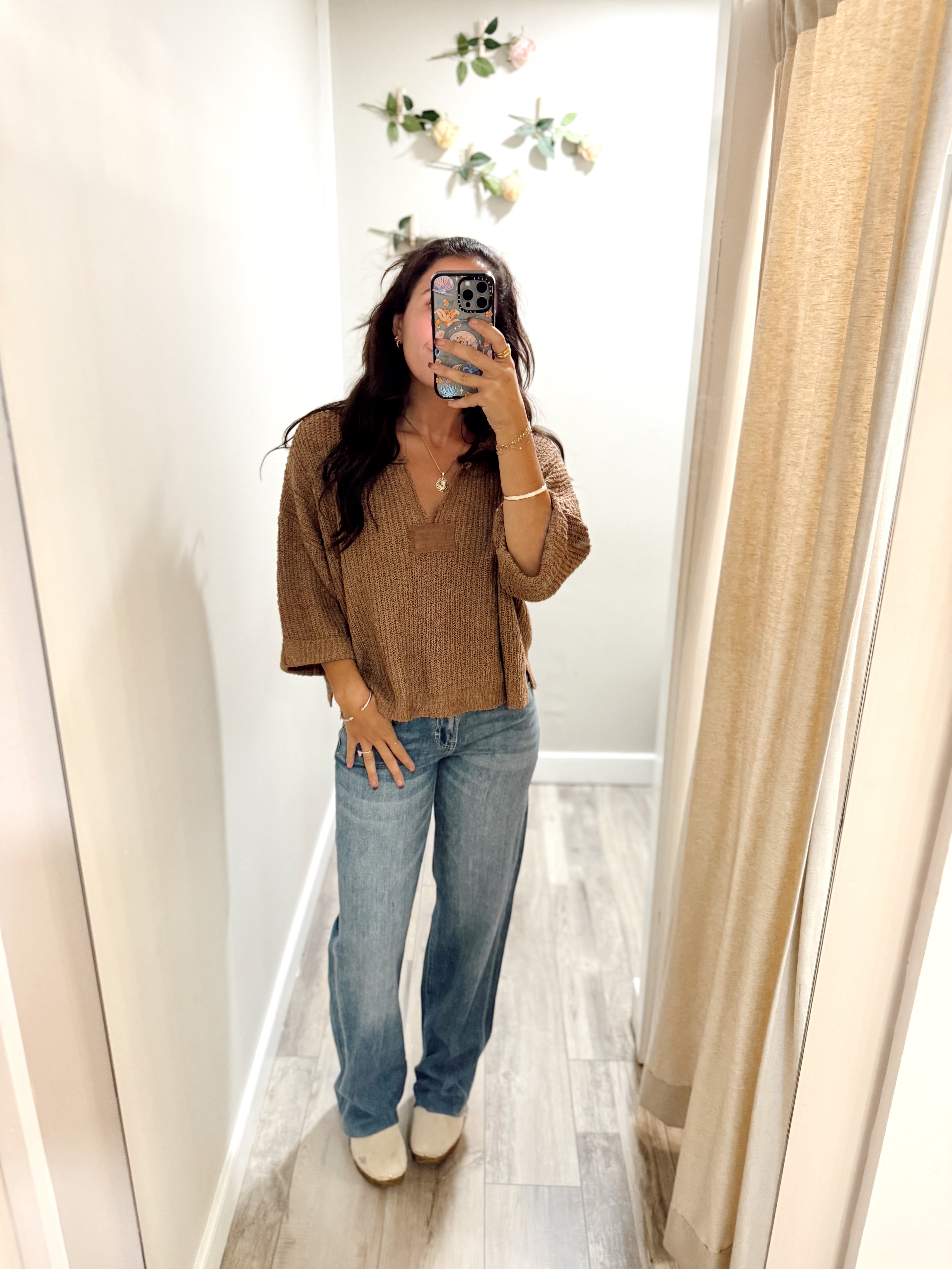 Cider Slouchy Cropped Sweater Cocoa