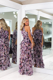 Solene Gown in Black Lilac Floral  by Elliatt