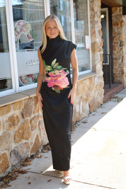 Azelie Asymmetrical Gown in Black