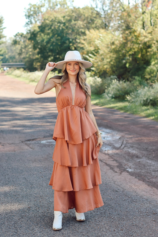 Palm Springs Tiered Maxi Rust