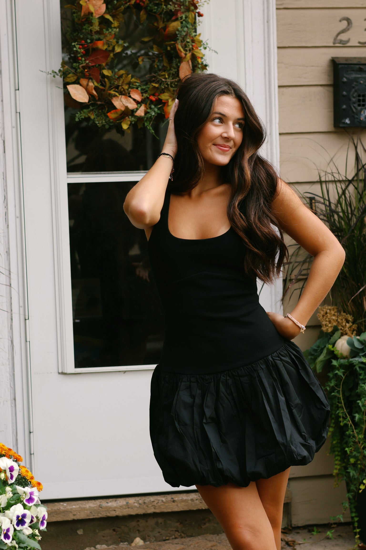 Berta Bubble Dress Black M