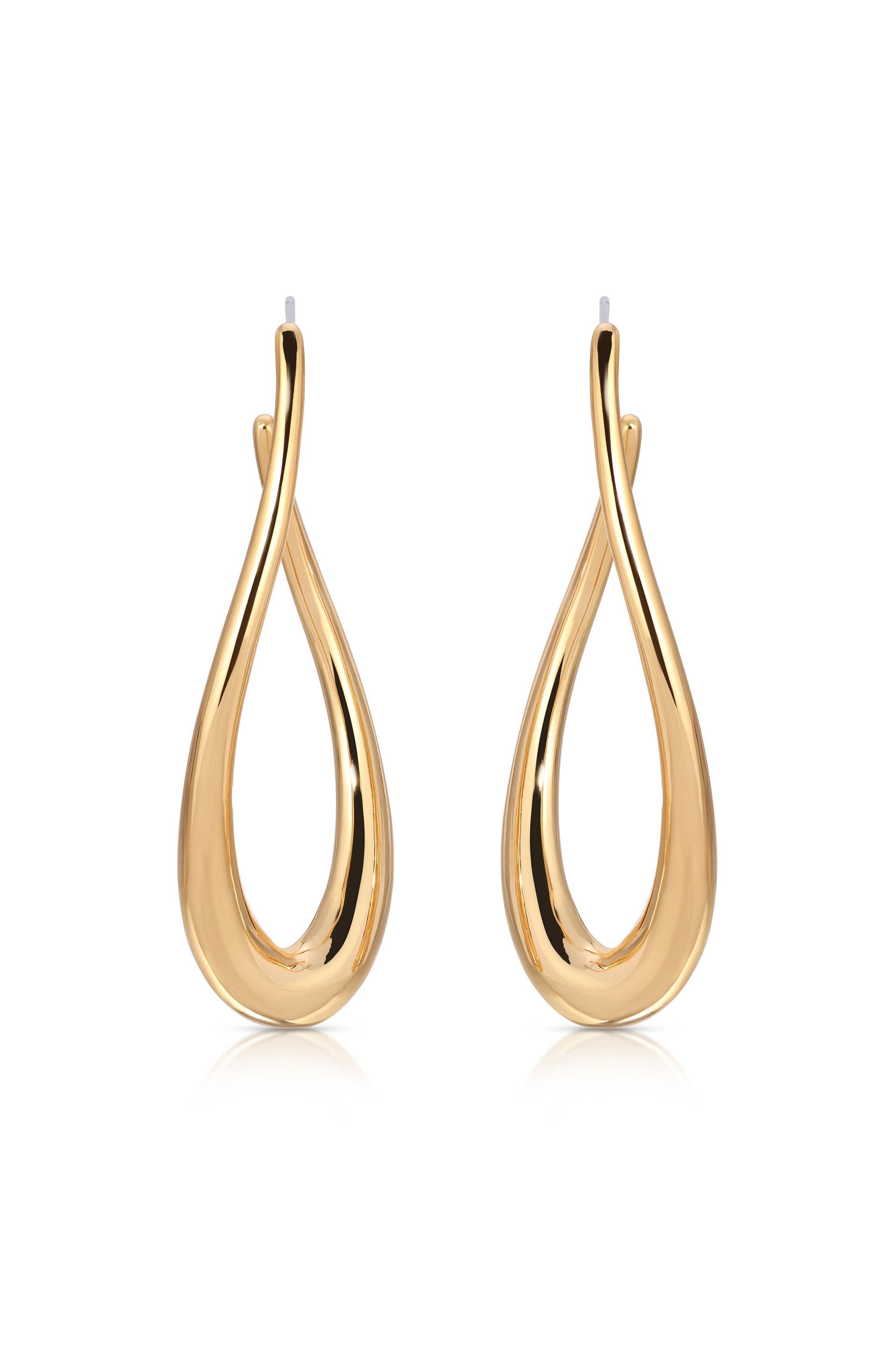 Oblong Abstract Hoop Earring