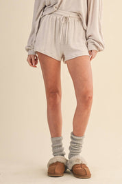 Soft Brushed Hacci Shorts: Beige