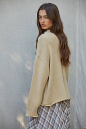 Alaina Mock Neck Tan