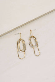 Hanging On 18k Gold Plated Crystal Dangle Earrings: Clear Crystals / One Size