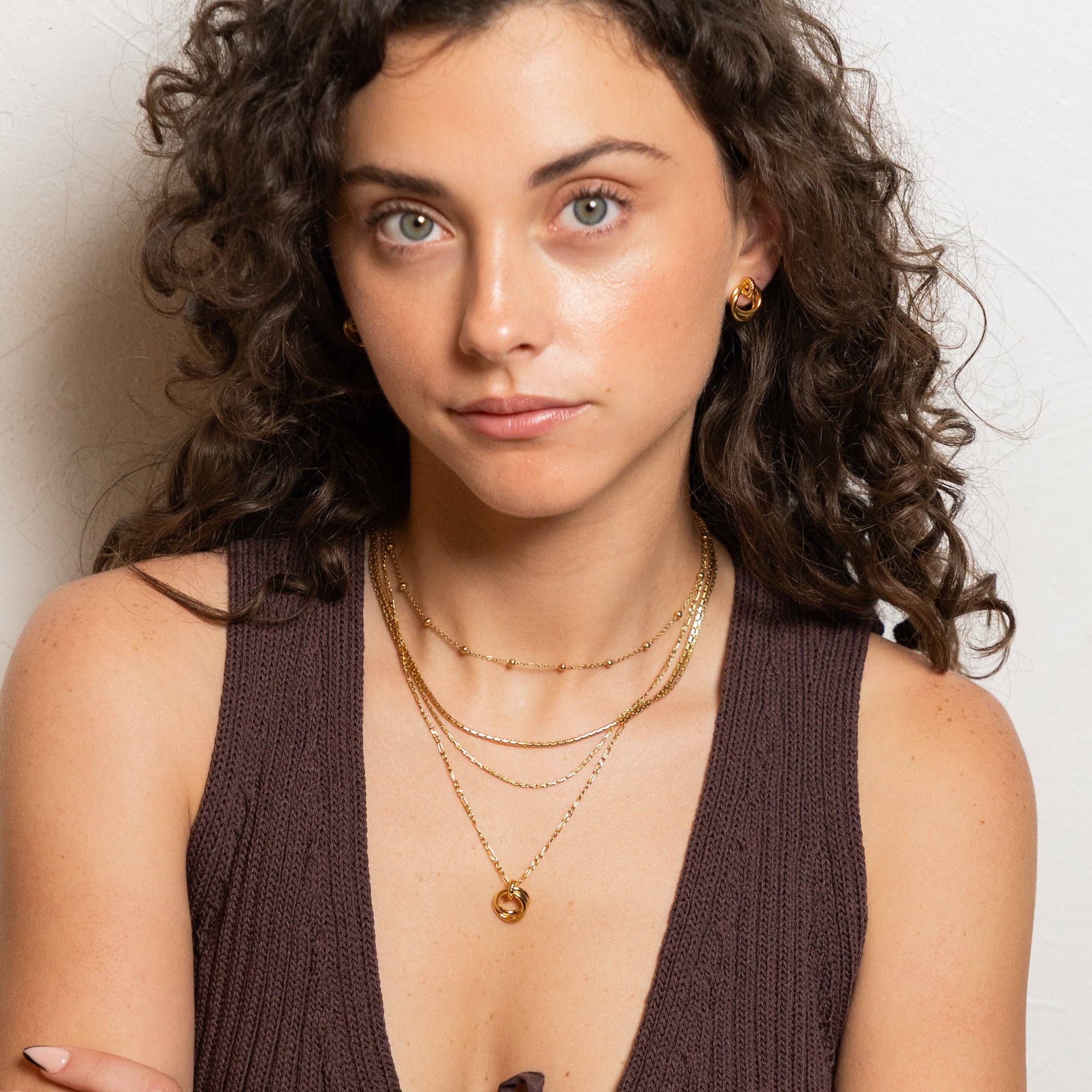 18k Gold Looped Duo Necklace