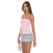 Strapless Tailored Vest in Pink