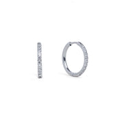 18mm Silver Diamond Hoops