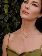 Serpentina Charm Necklace: Peridot with 18k Gold Plating / One Size