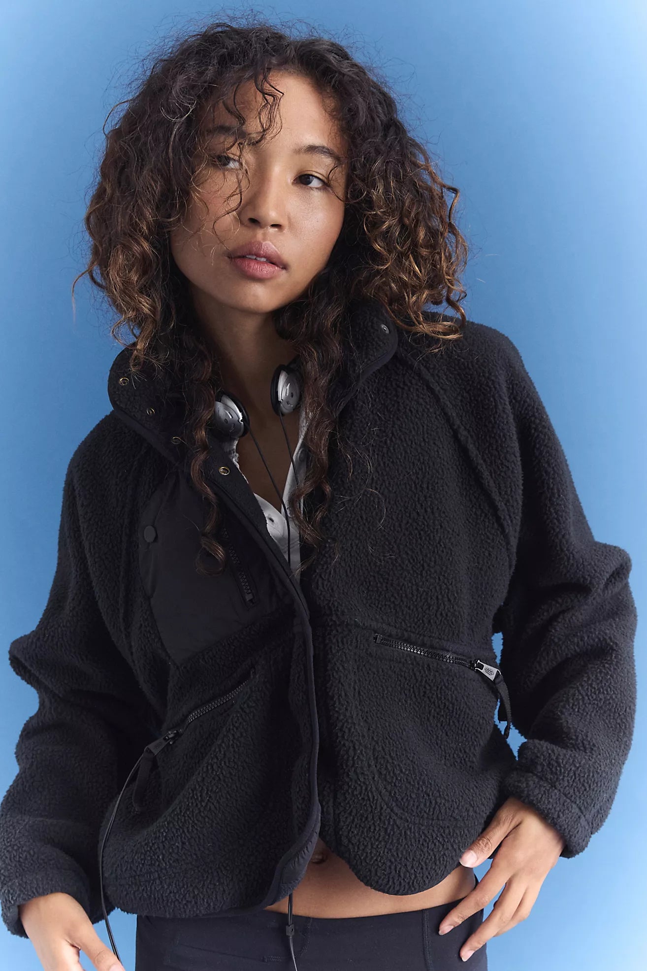 Hit The Slopes Fleece Jacket in Black | FP Movement