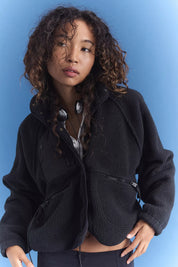 Hit The Slopes Fleece Jacket in Black | FP Movement