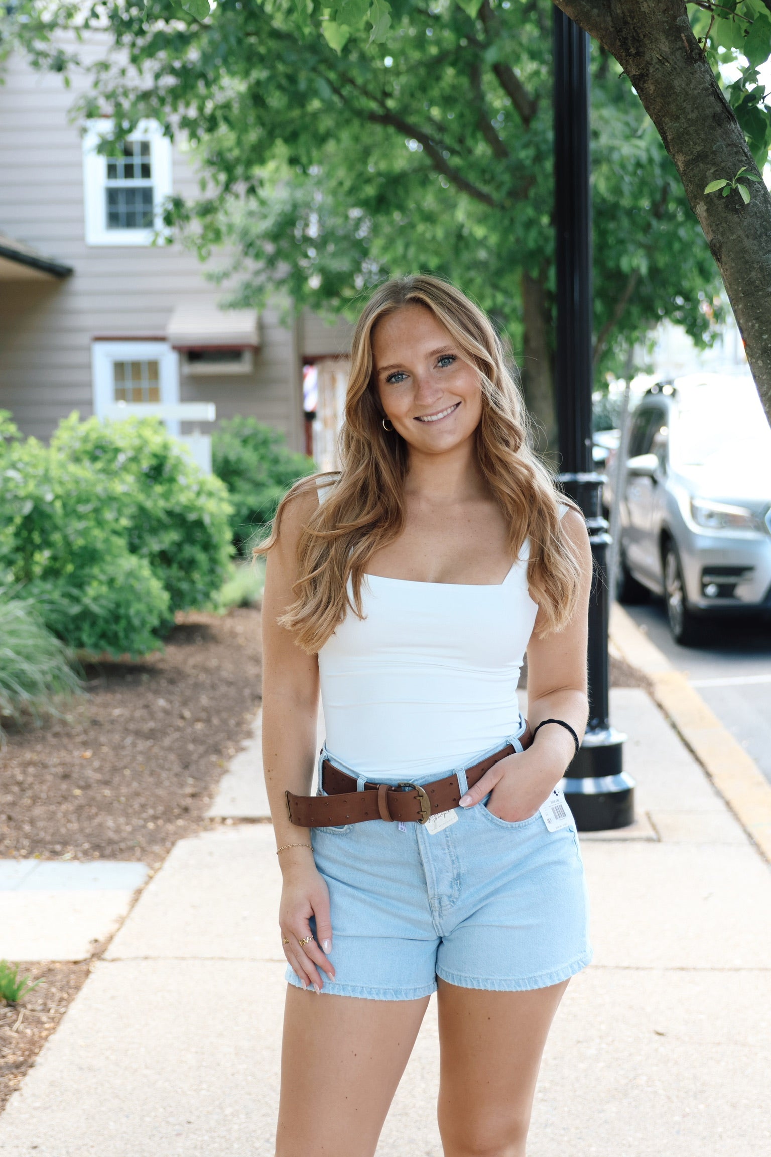 Bow Back Bodysuit White