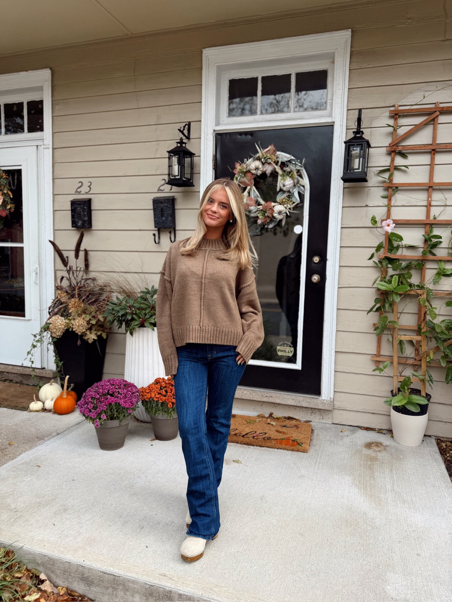 Chanley Sweater Top Mocha