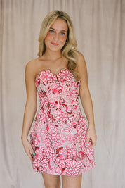 Roseate 3D Floral Mini Dress In Pink