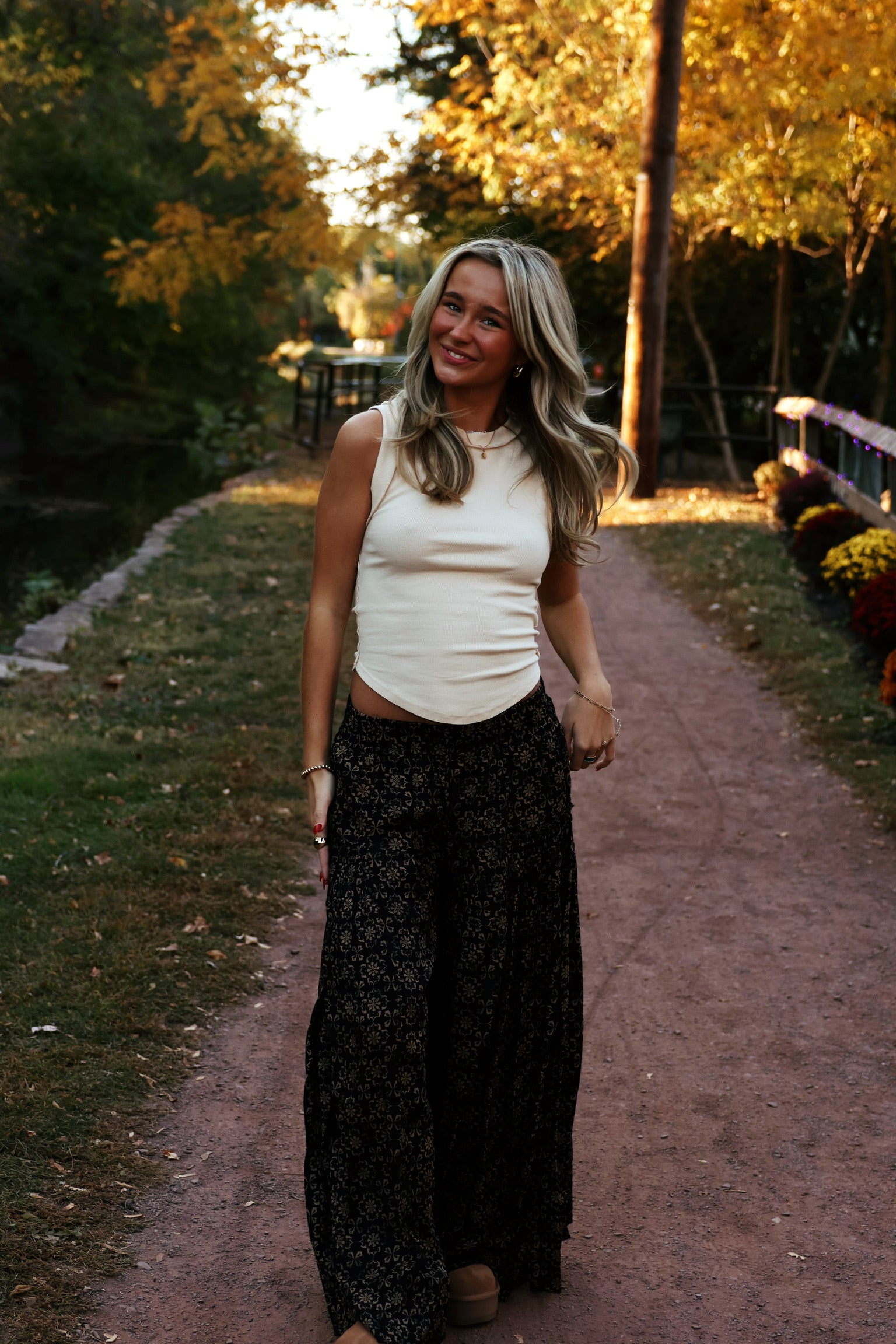 So Charming Wide-Leg Pants Black Combo Tuscany