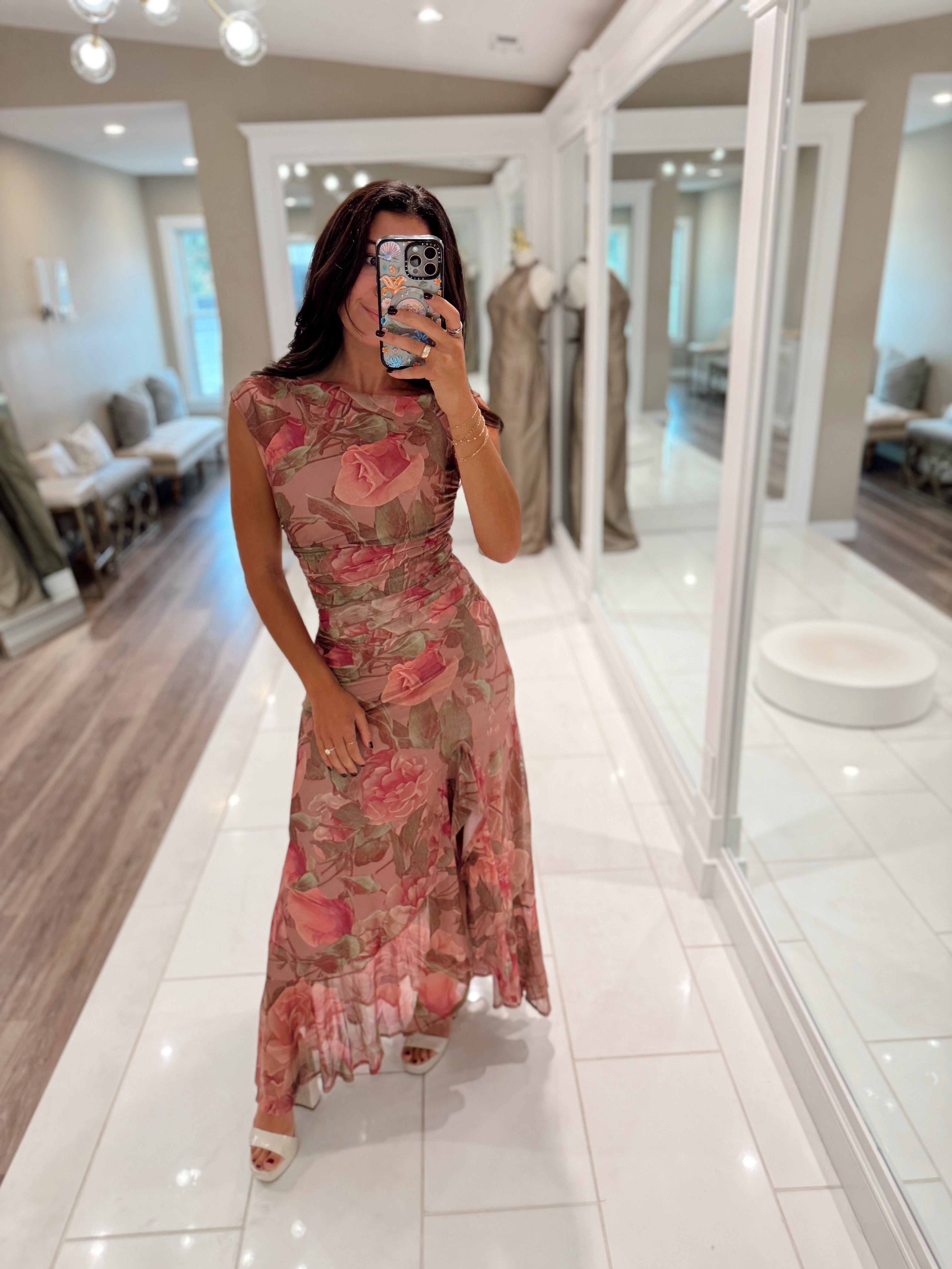 Maine Off The Shoulder Maxi Blush