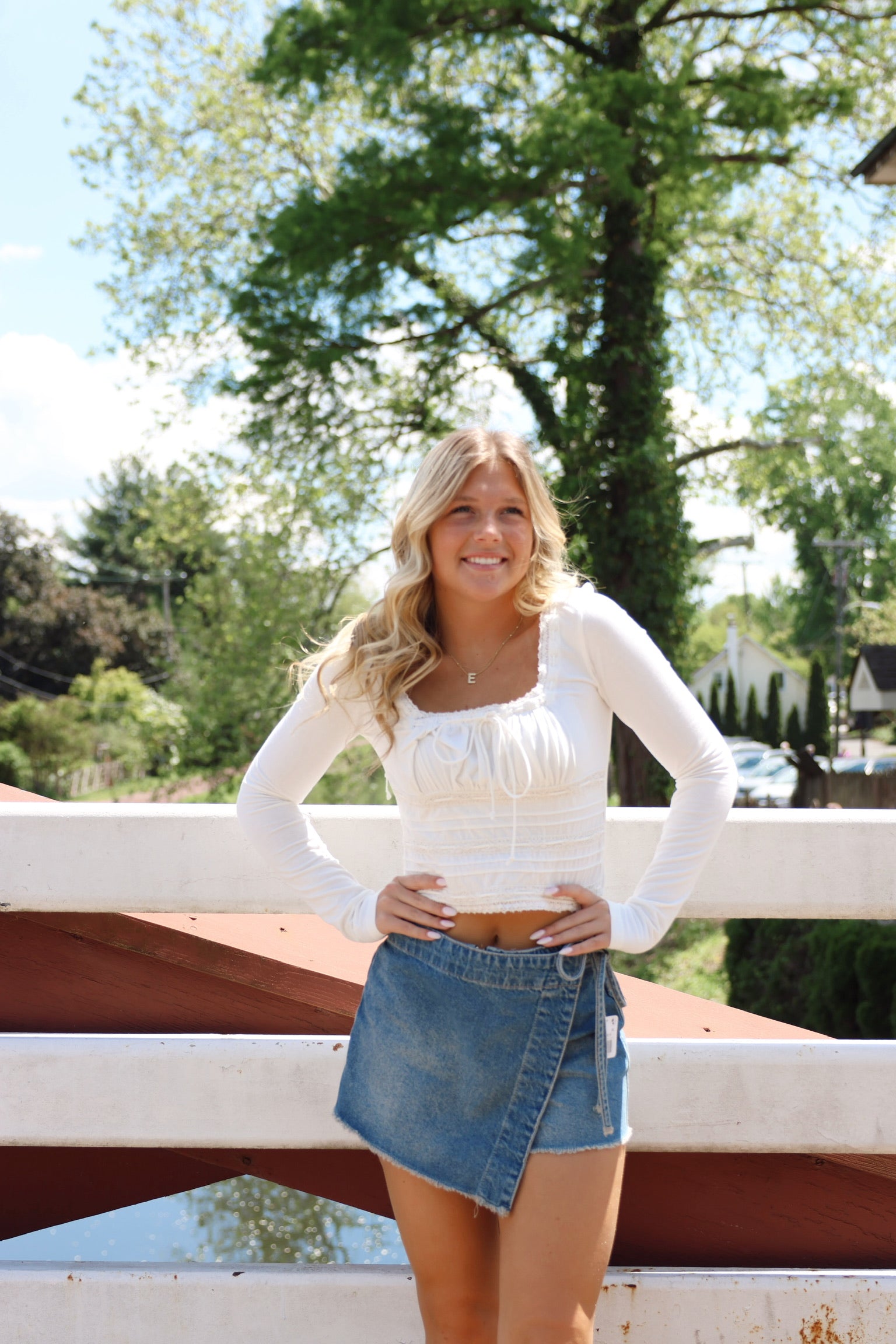 We The Free Emmy Denim Skort - Misty Blue