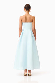 Harper Asymmetrical Gown in Baby Blue Floral by Elliatt