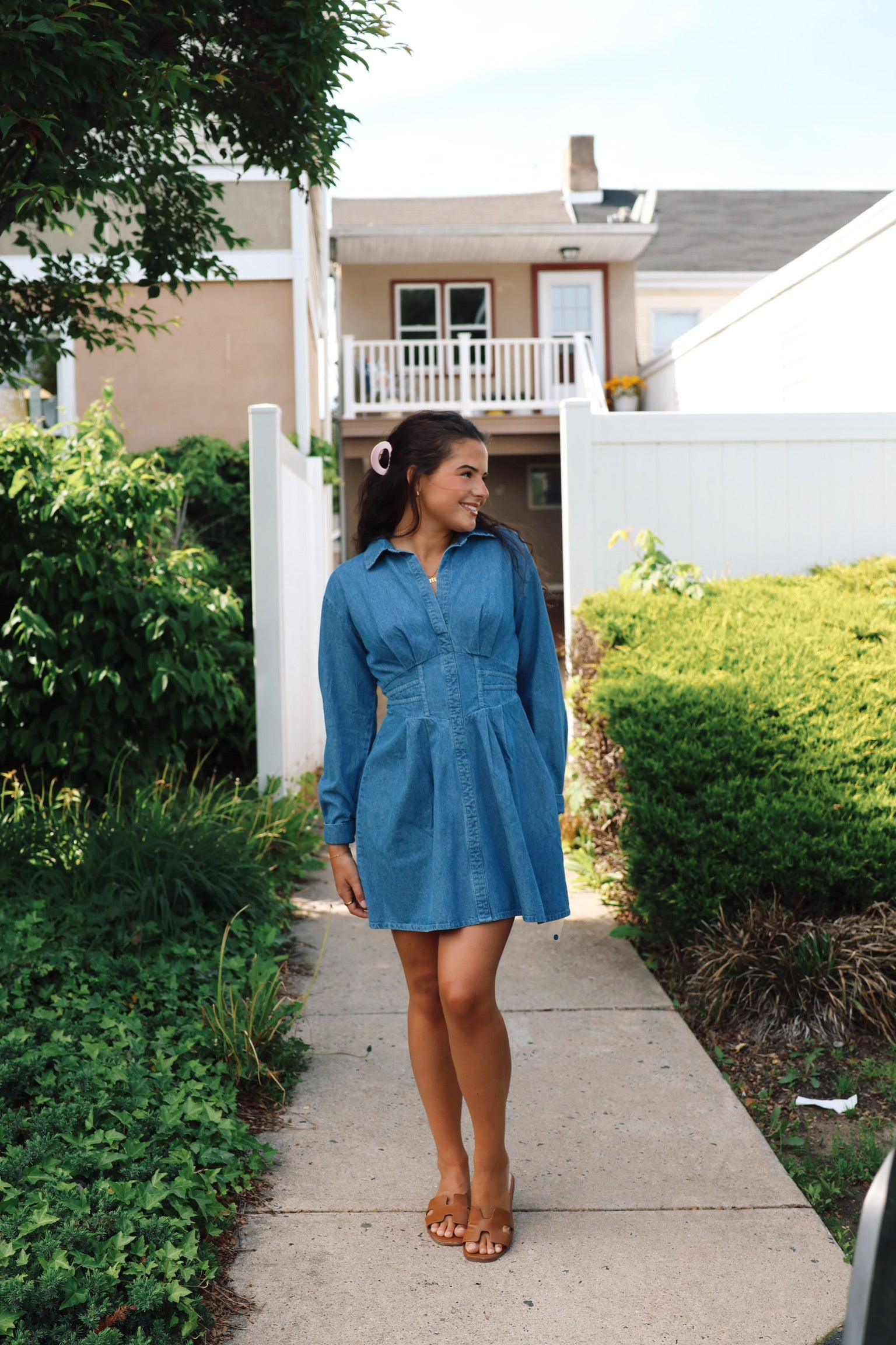 Aria Dress Chambray Blue