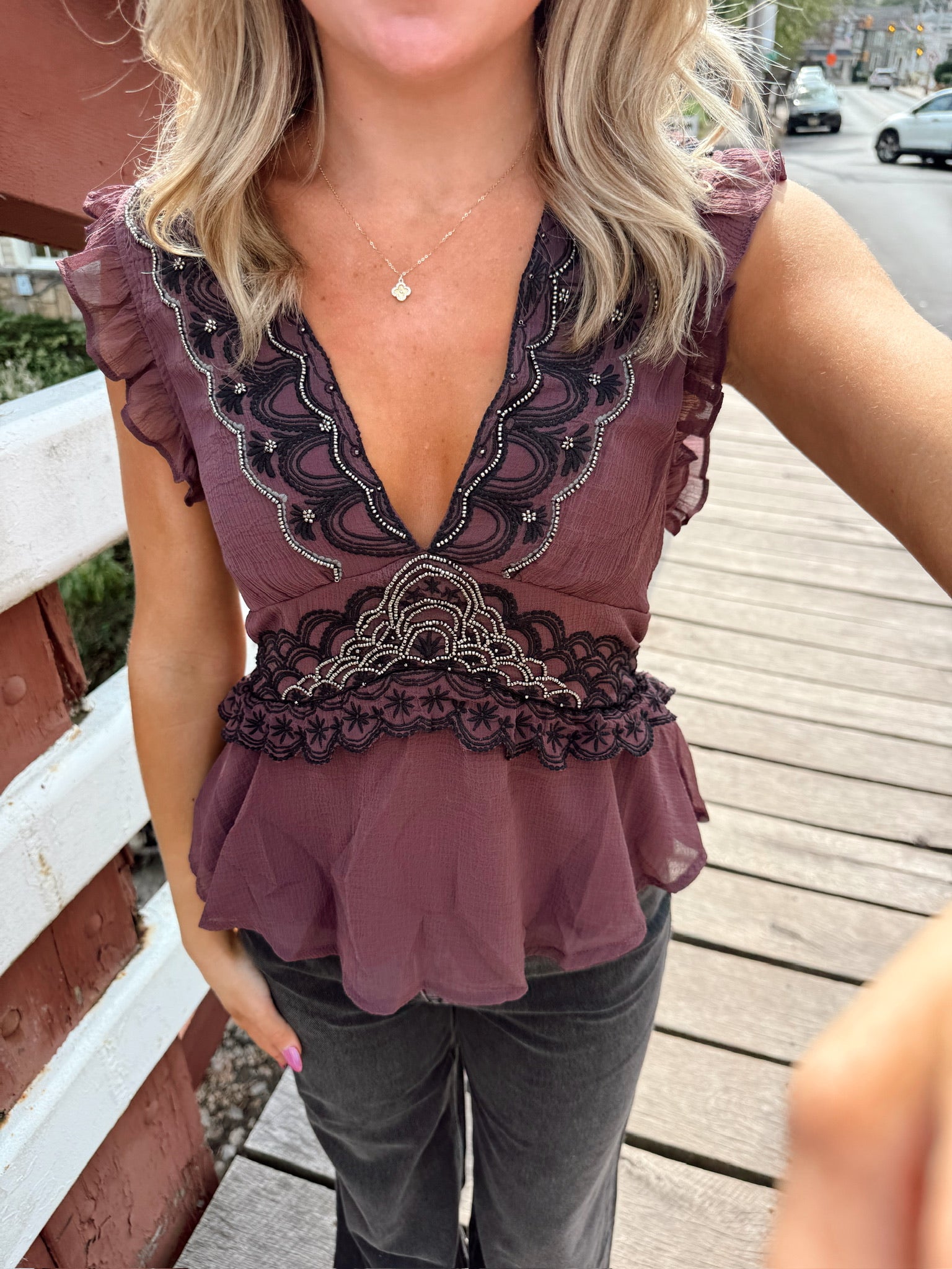 Dream On Beaded Tank Chocolate Combo FP