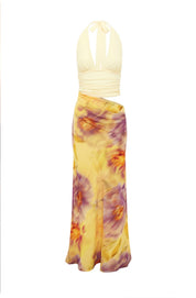 ALEXIS HALTER CUT OUT MAXI DRESS - SURI YELLOW