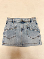 Peyton Light Low Rise Patch Pocket Mini Skirt