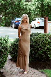 Subtle Seduction Maxi Beige Satin