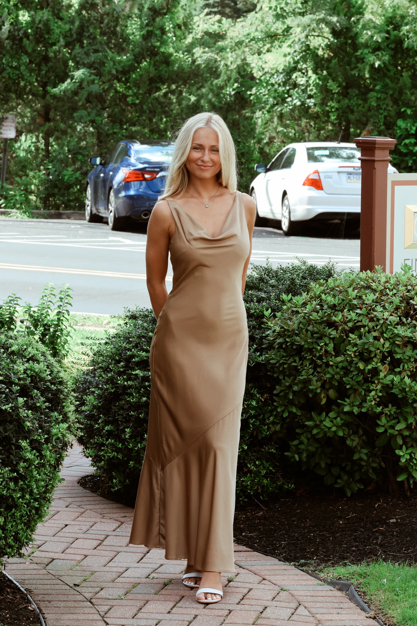 Subtle Seduction Maxi Beige Satin