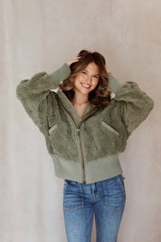 Cozy Up Cardi Crystal Kelp Combo FP