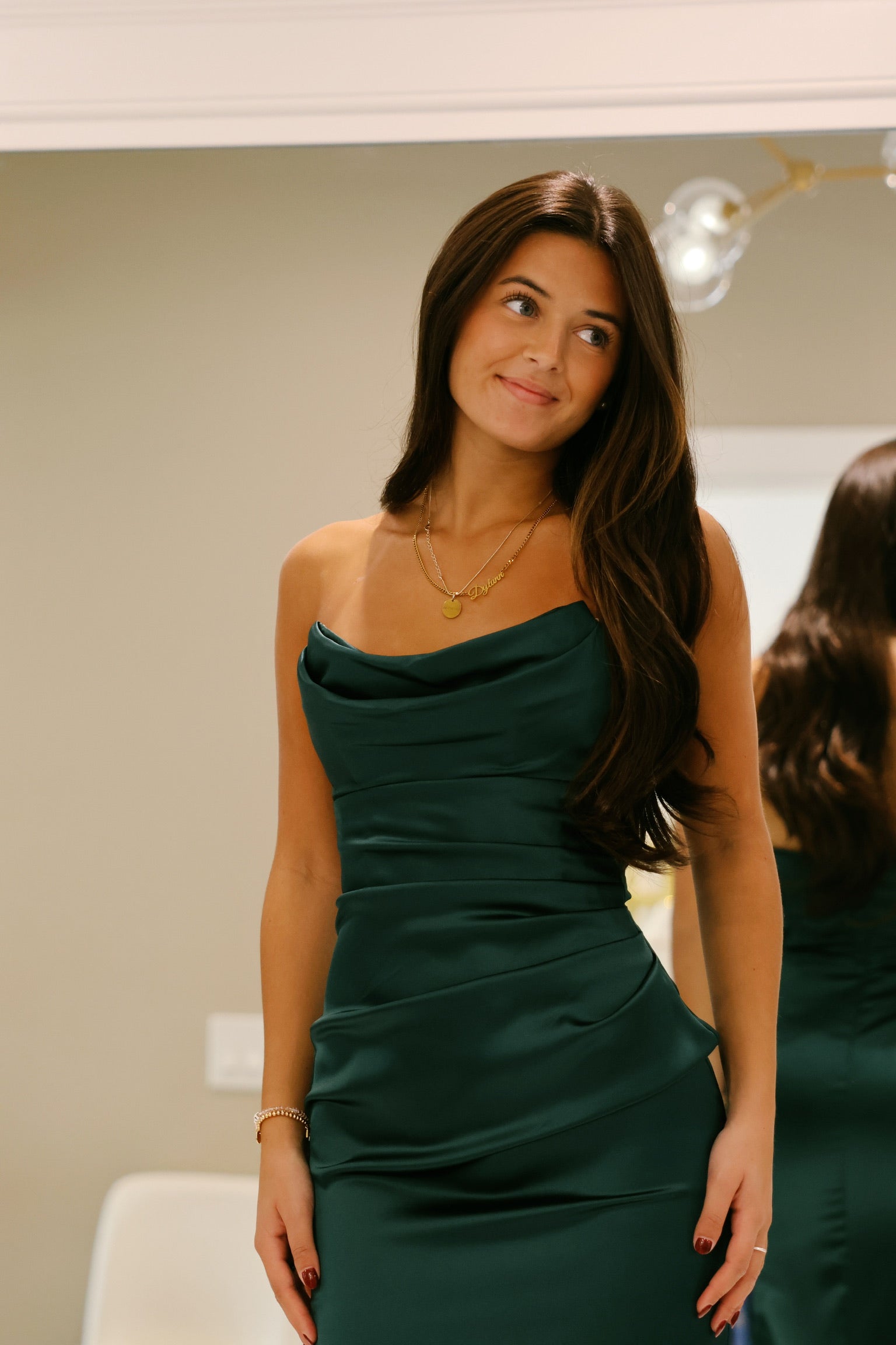 Taylor Gown in Rainforest Green