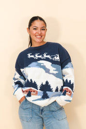 Ski Village Sweater in Navy