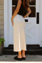 Avani Denim Skirt Ivory