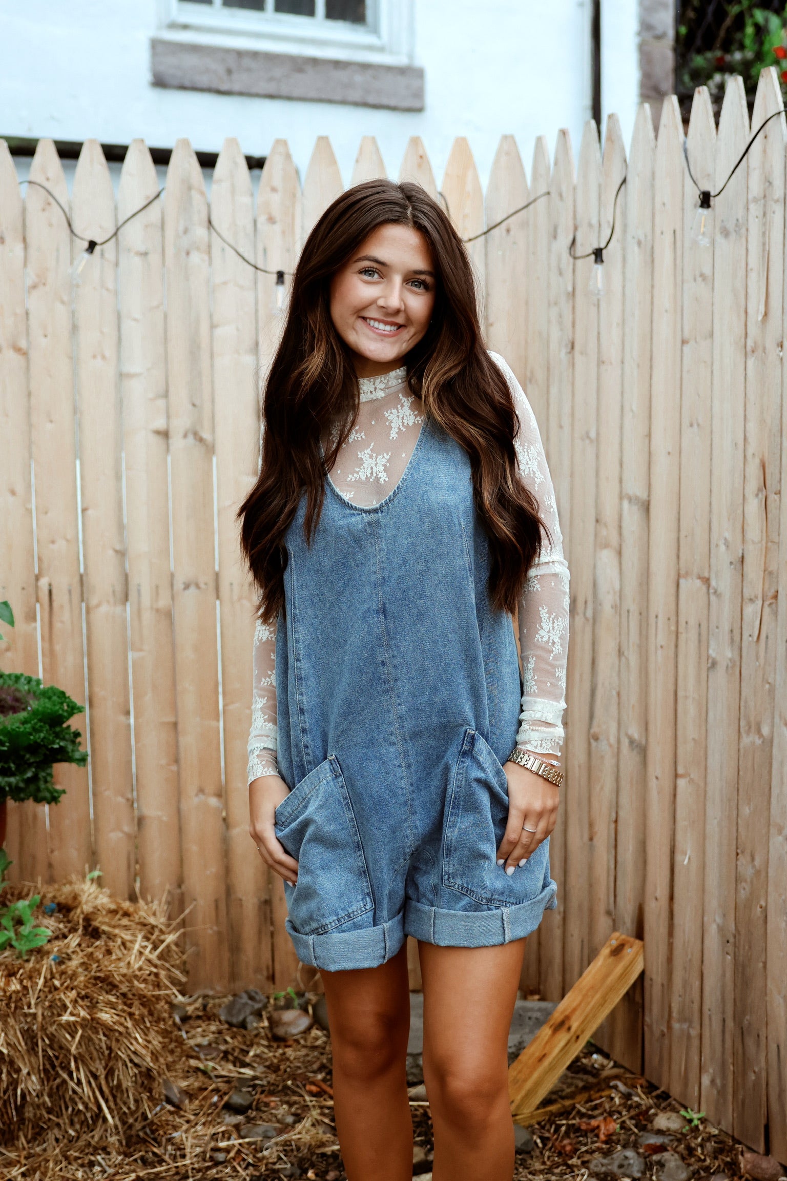 Maxwell Denim Romper Woven