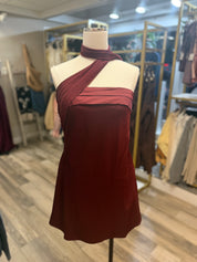 Eventful Day Mini Dress in Burgundy