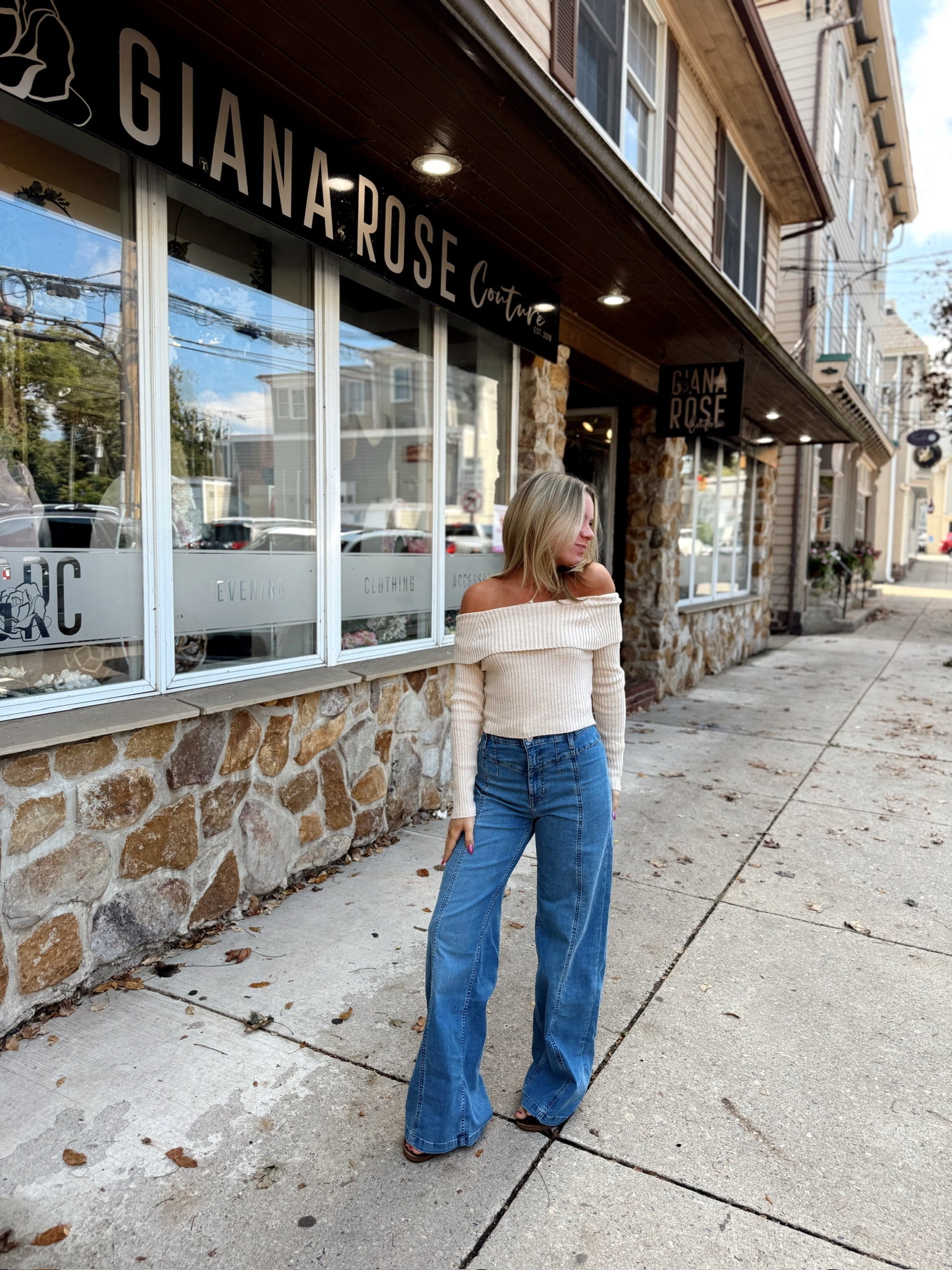 Kerianne Off The Shoulder Top Natural