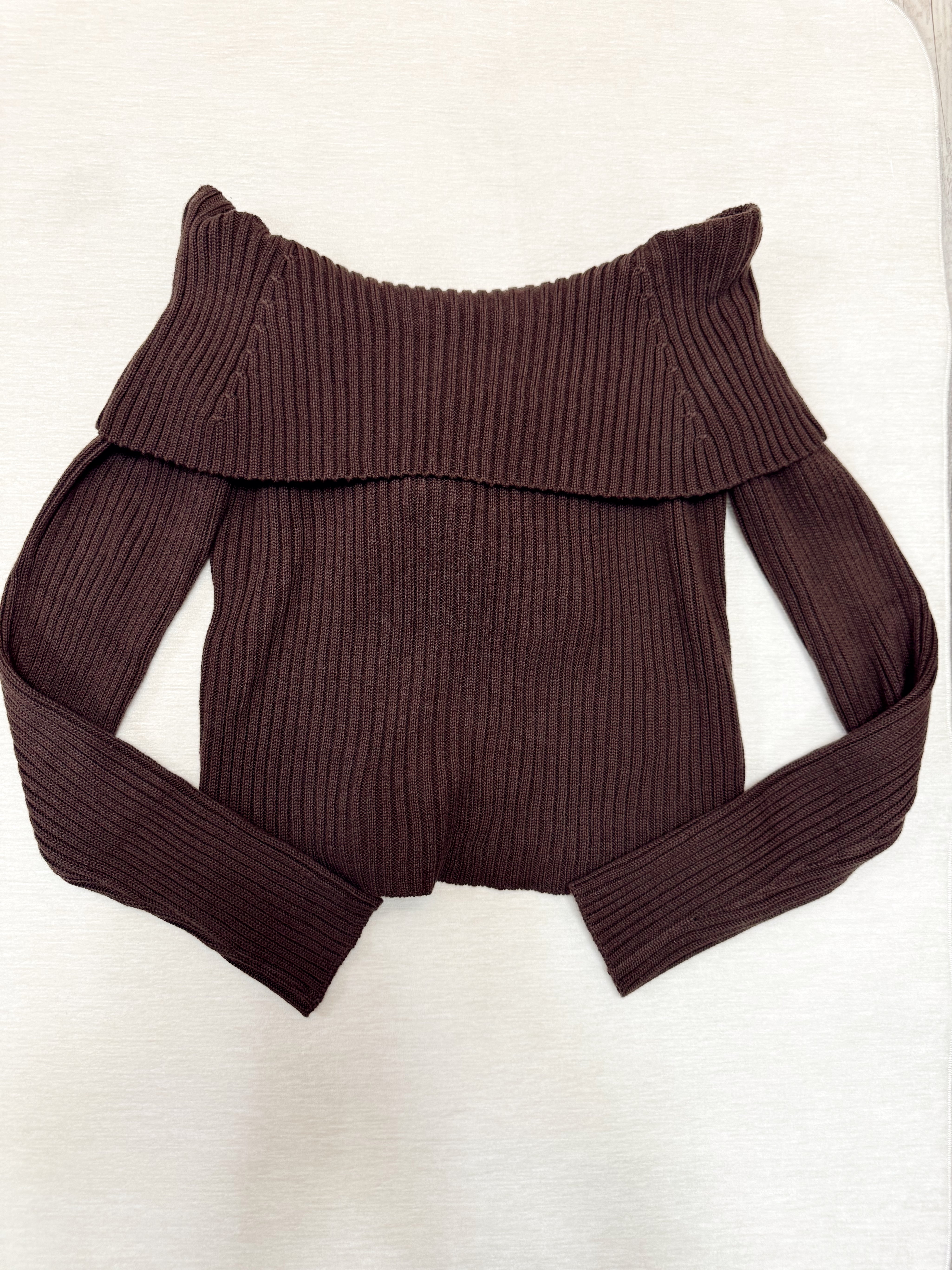 Kerianne Off The Shoulder Top Brown