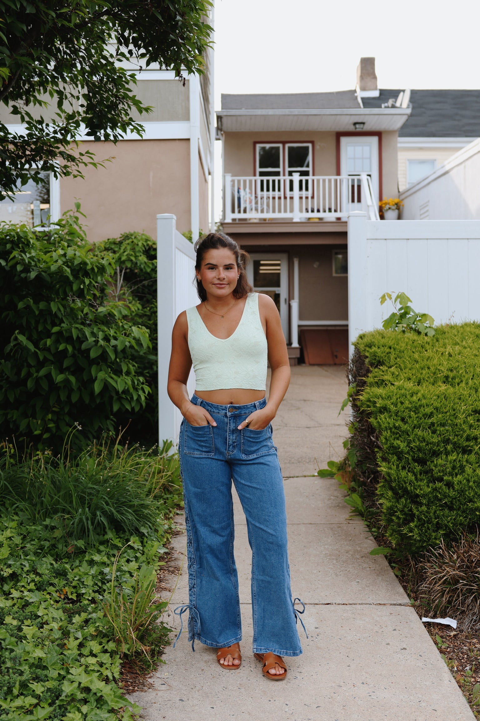 Dana Lace Up Denim Pants
