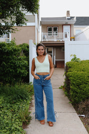 Dana Lace Up Denim Pants