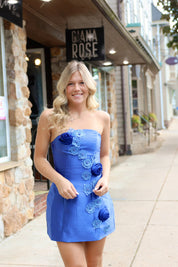 Oleander Strapless Maxi Dress In Cobalt by Elliatt