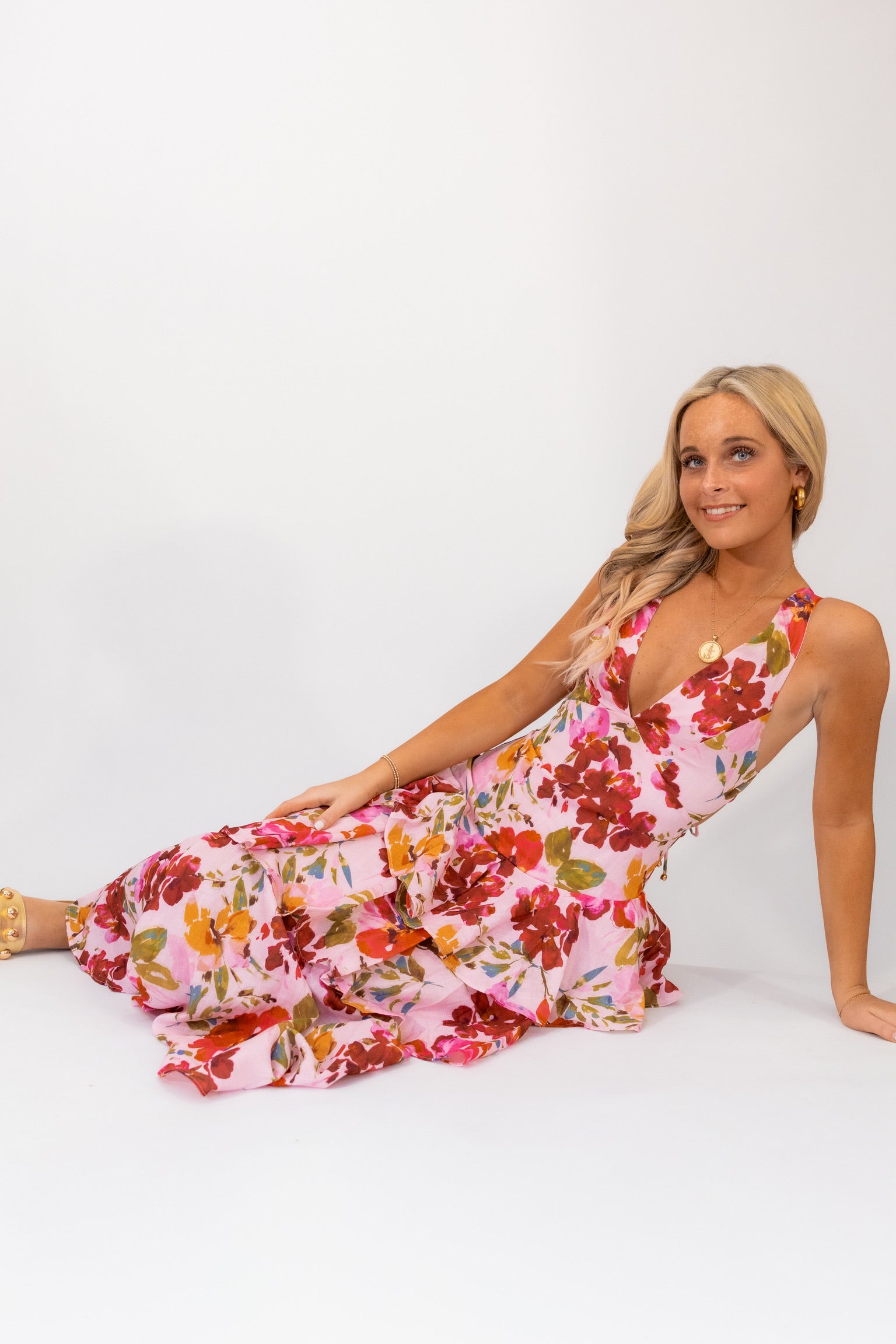 Rayne Ruffle Maxi Pink Floral
