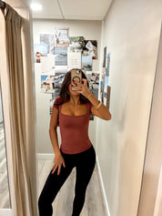 Clean Lines Sunfade Baby Tee in Nutmeg