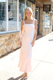 Swept Away Satin Maxi Blush