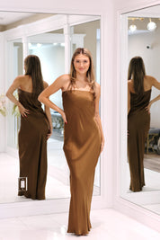 Crystalize Satin Maxi Bronze