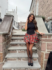 Tinsel Kiss Mini in Red Plaid Combo