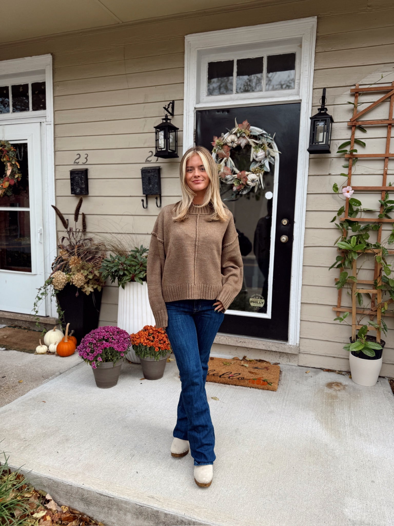 Chanley Sweater Top Mocha