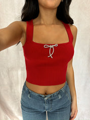 Merry Babe Crop Red