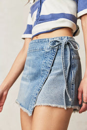 We The Free Emmy Denim Skort - Light Blue Wash