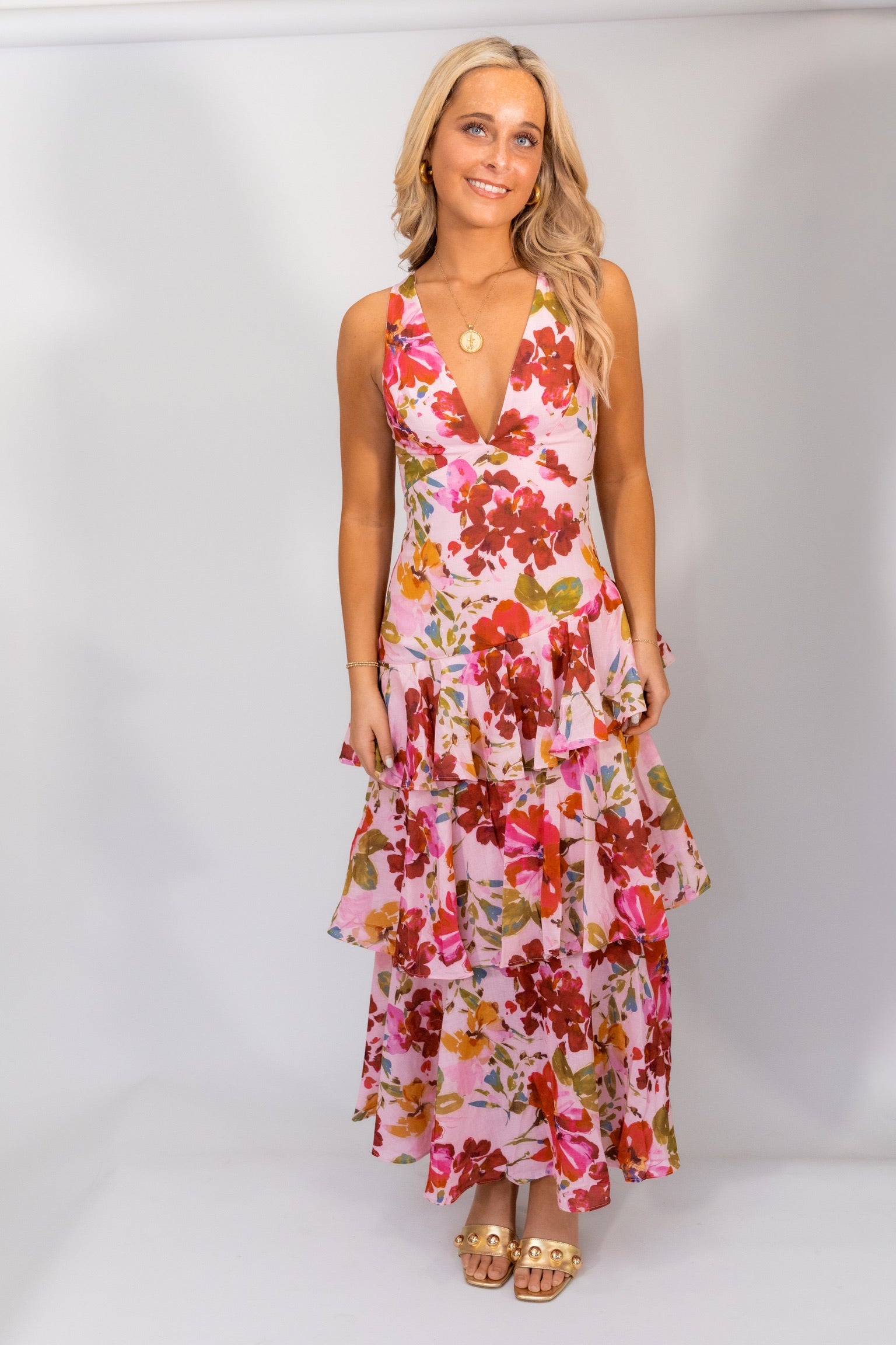 Rayne Ruffle Maxi Pink Floral