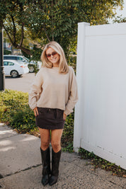 Lainey Low-Rise Mini Skirt | Chocolate | Free People