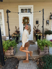 Frankie Cable Knit Sweater in Buttercream
